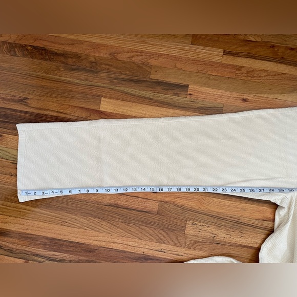 NWT Lulus Ivory Corduroy Straight leg pants - Picture 5 of 7